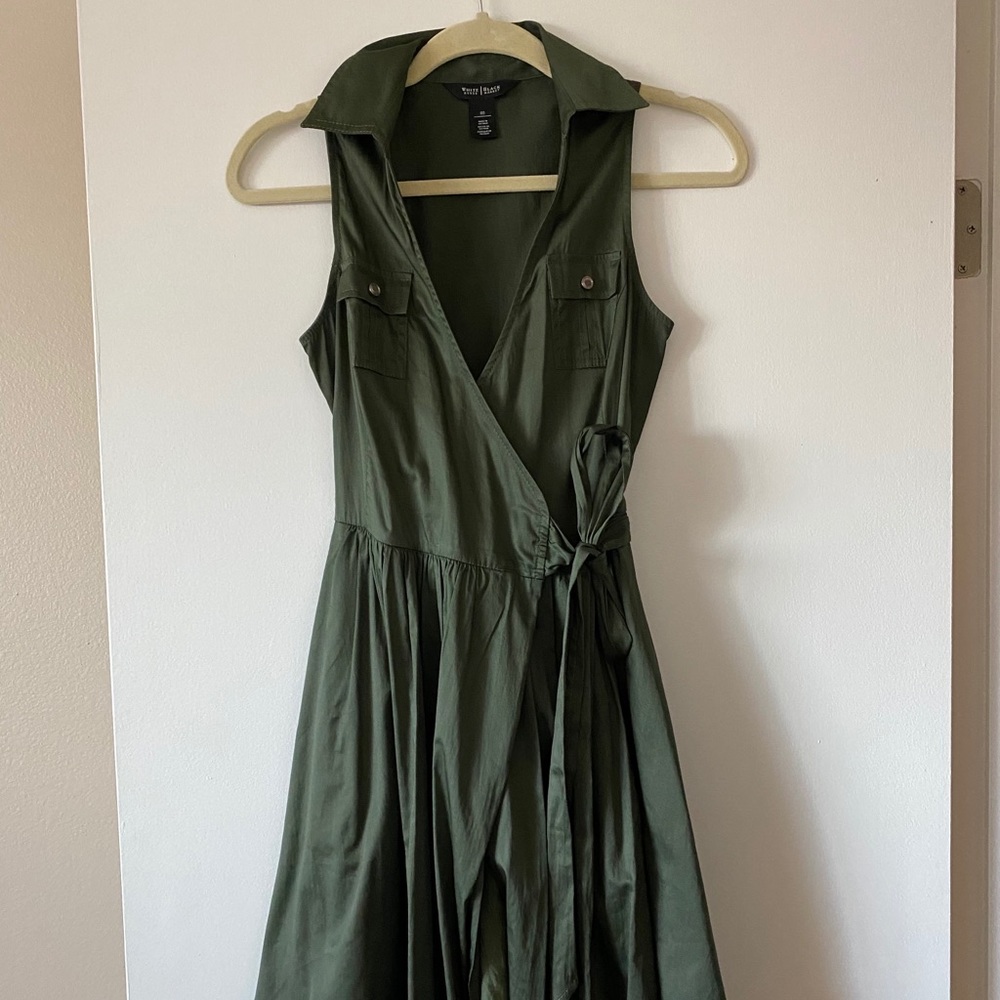 Olive green wrap dress